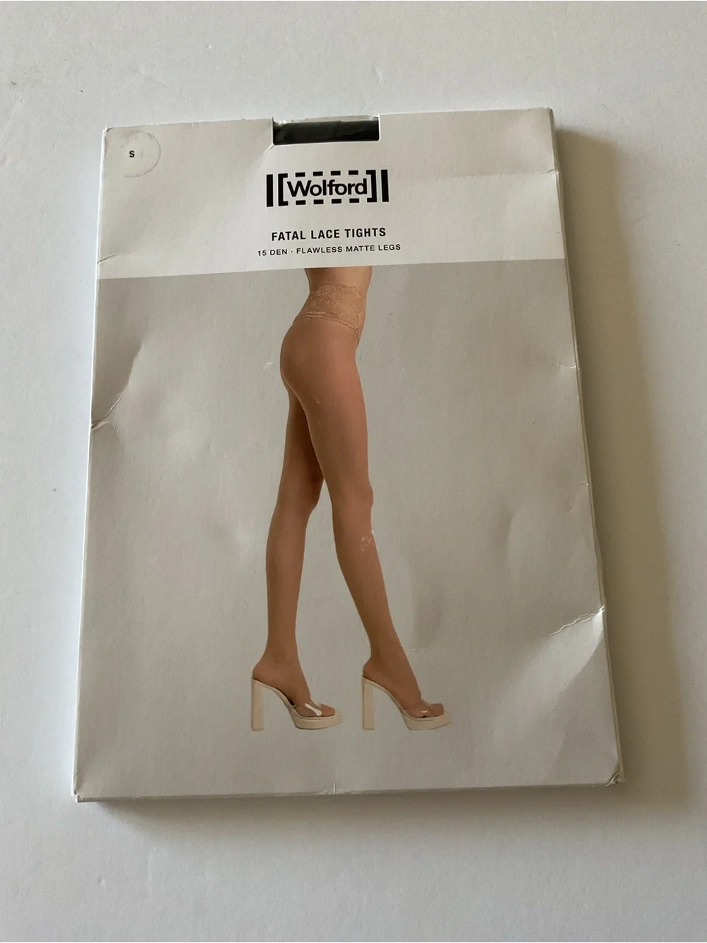 WOLFORD 14962 FATAL LACE TIGHTS BLACK SIZE SMALL NWT